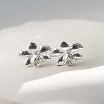 Sterling Silver Daffodil Stud Earrings, 7 of 11