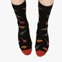 Men's Bamboo Socks Black Multi Dinosaurs, thumbnail 1 of 6