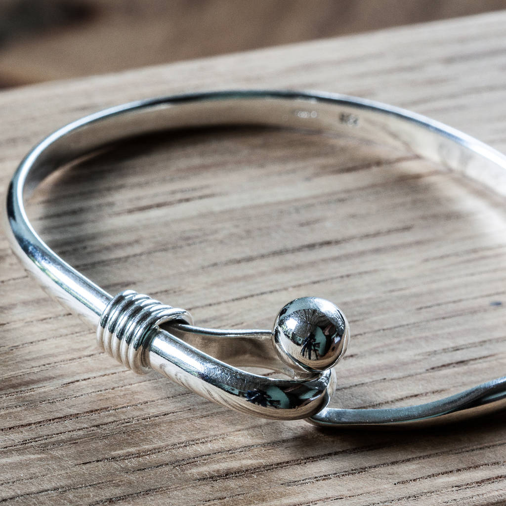 sterling silver ball hook bangle by the jewellery boutique ...