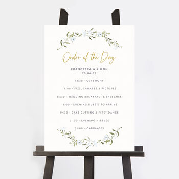 Spring Flowers Wedding Order Of The Day Sign, 2 of 3