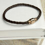 Personalised Rose Gold Plated Clasp Leather Bracelet, thumbnail 5 of 5