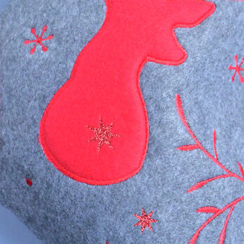 Personalised Grey Christmas Stocking With Reindeer, 3 of 5