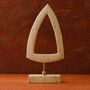 Elongated Triangle Travertine Sculpture, thumbnail 1 of 2