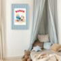 Babar Stripy Blue Family Nursery Art Print, thumbnail 4 of 4