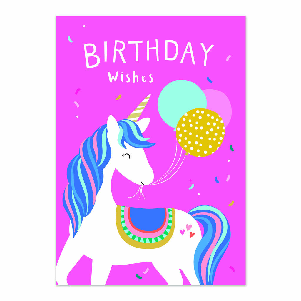 Unicorn Birthday Card By Klara Hawkins | notonthehighstreet.com