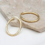 9ct Yellow Gold Patterned Oval Hoop Creole Earrings, thumbnail 1 of 3