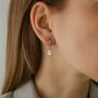 Sterling Silver Teardrop Cz Hoop Earrings – 12mm, thumbnail 1 of 4