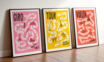 Grand Tours Cycling Art, Vuelta Poster, Gift For Cyclist, 9 of 10