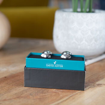 Rugby Ball Engravable Personalised Cufflinks And Box, 3 of 6