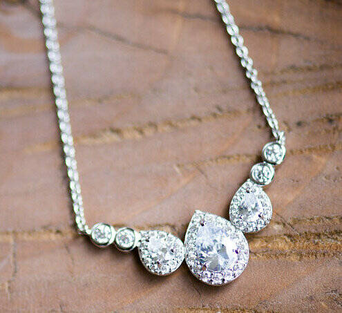 Pear Drop Crystal Necklace, 1 of 4