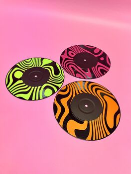 Swirl Set Of Three Seven' Mini Record Decor, 5 of 5