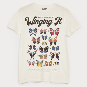Winging It Men's Butterfly Guide T Shirt, 5 of 5