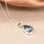 Sterling Silver Oval Blue Topaz Necklace, thumbnail 3 of 12