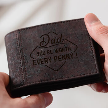 Personalised 'Worth Every Penny' Cork Wallet For Him, 2 of 6