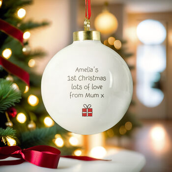 Personalised 1st Christmas Teddy Bear Bauble, 4 of 4