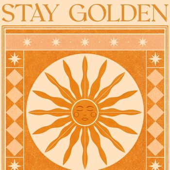 Stay Golden, Celestial Sun Art Print, Bohemian Poster, 3 of 3