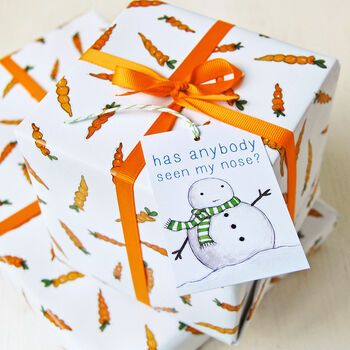 Recycled Carrot Wrapping Paper Stickers, 3 of 4