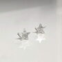 Sterling Silver Brushed Star Stud Earrings, thumbnail 3 of 6
