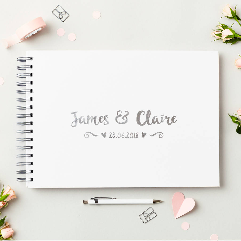 Personalised Names Wedding Guest Book, 1 of 10