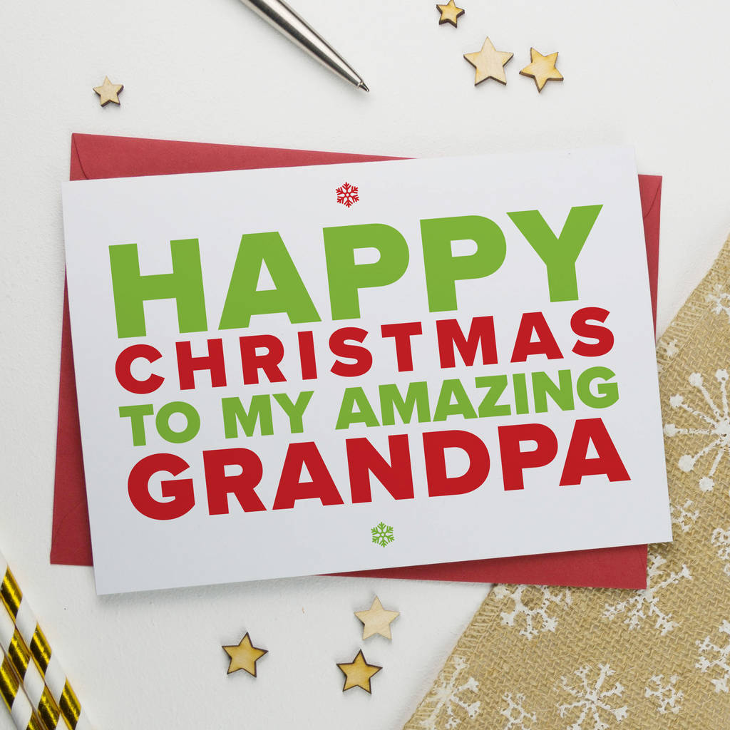 Christmas Card For Gramps Grampy Grandad Grandpa By A Is For 
