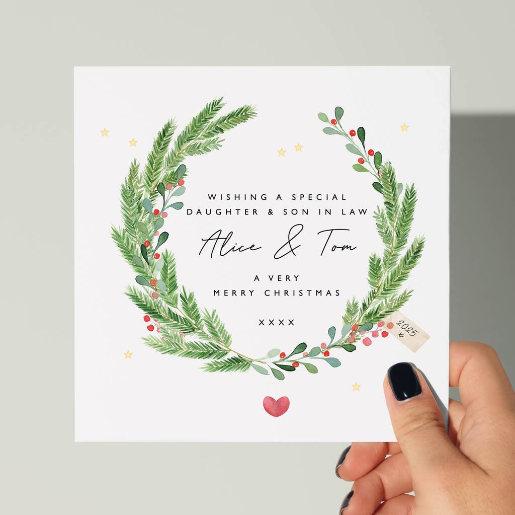 Personalised Christmas Wreath Card *Choose All The Wording Yourself