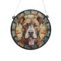 Staffordshire Bull Terrier Brown Stained Glass Effect Suncatcher, thumbnail 2 of 6