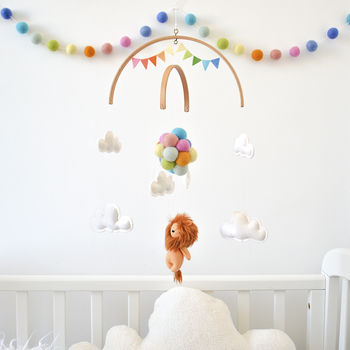 Lion Flying With Balloons Nursery Mobile, 4 of 12