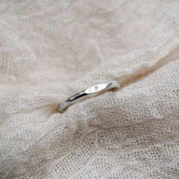 Personalised Initial Silver Mini Stacking Signet Ring, 6 of 7