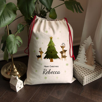 Personalised Christmas Reindeer Family Christmas Sack, 3 of 4