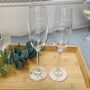 Personalised Love You Love You More Champagne Flutes, thumbnail 1 of 2