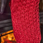 Personalised Nordic Red Knit Christmas Stocking, thumbnail 5 of 6