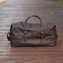 Zip Detail Genuine Leather Holdall Dark Brown, thumbnail 3 of 12