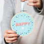 I Am Happy Embroidery Kit, thumbnail 3 of 4