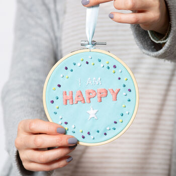 I Am Happy Embroidery Kit, 3 of 4