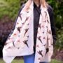 Pheasants Print Scarf In Personalised Gift Box, thumbnail 1 of 8