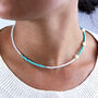 Turquoise And White Bead Necklace, thumbnail 2 of 7