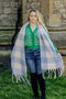 Pale Blue White Plaid Warm Wrap Scarf, thumbnail 1 of 6