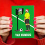 'Var Humbug' Funny Football Christmas Card, thumbnail 1 of 3