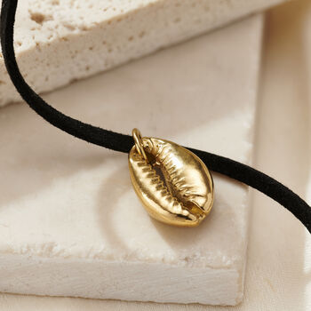 Cowrie Shell Leather Cord Necklace, 2 of 7