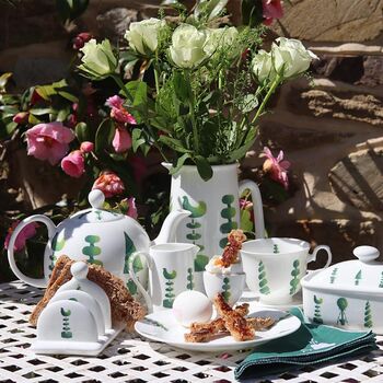 Topiary Hand Decorated Large Bone China Teapot, 3 of 3
