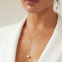 Rose, Silver Or Gold Filled Seed Pearl Lariat, thumbnail 5 of 8