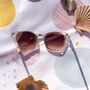 Classic Rounded Square Sunglasses In Beige, thumbnail 3 of 4