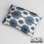 Bohemian Blue, Black And Beige Ikat Cushion Cover, thumbnail 5 of 6