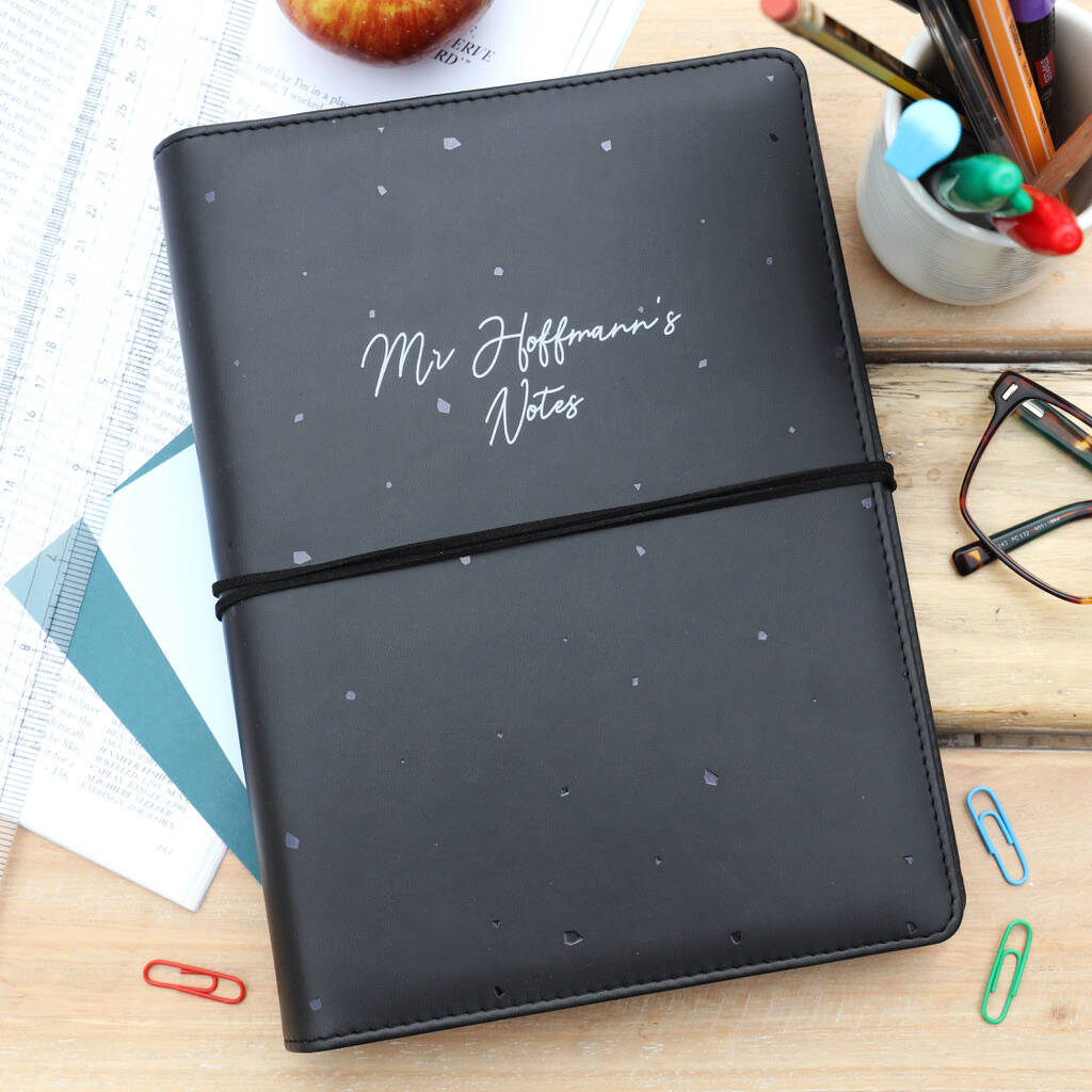 Personalised Teacher Vegan Leather Refillable Notebook By Lisa Angel