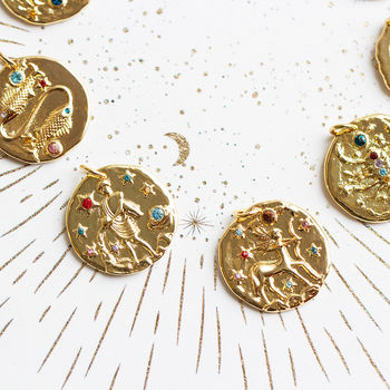 Zodiac Figures Gemstone Symbols Necklace, 5 of 10