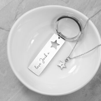 Personalised Lucky Star Necklace And Keyring Set, 2 of 5