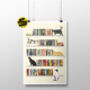 Cats And Books, Cat Lover Gift, thumbnail 1 of 9