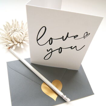 Love You Modern Script Valentines Card, 4 of 5