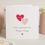 Valentines Card With Two Hearts For Couple Personalised, thumbnail 1 of 7