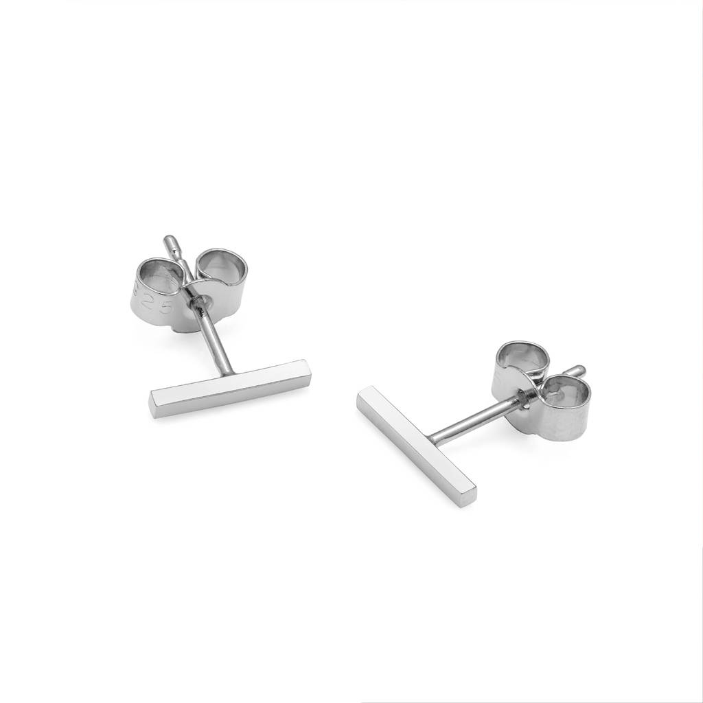 Curved bar stud pair of earrings N°12 – AgJc